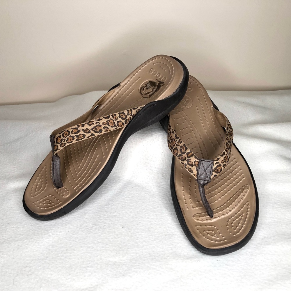 Crocs Leopard Print Sandals
